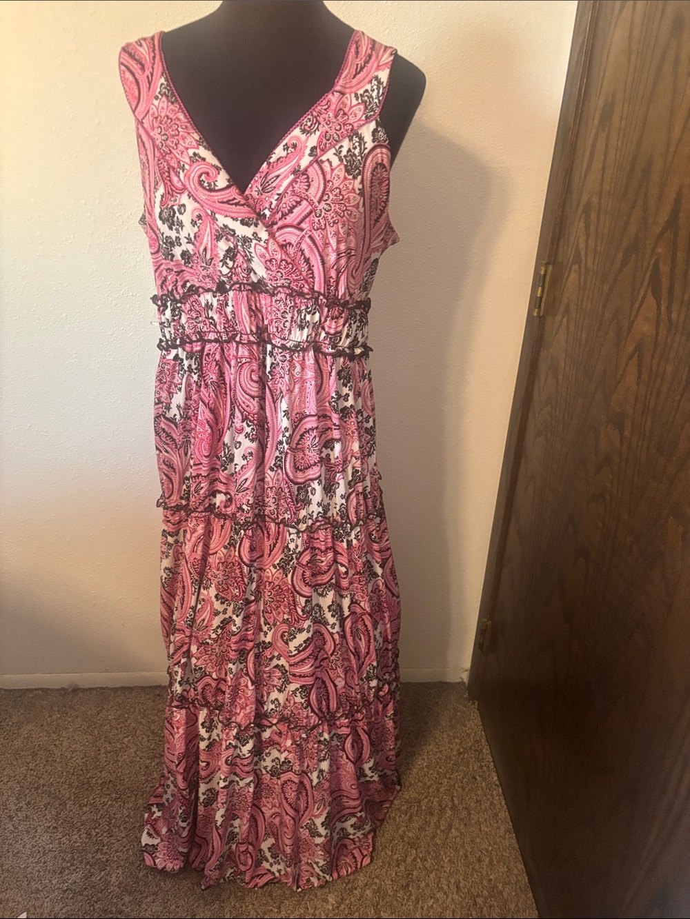 New Directions Paisley Floral Tiered Maxi Dress size 1X